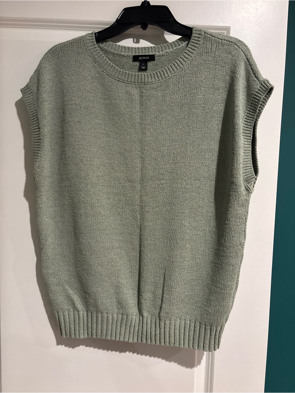 Alfani cap sleeve Crewneck Sweater in Sage